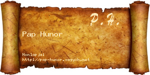 Pap Hunor névjegykártya
